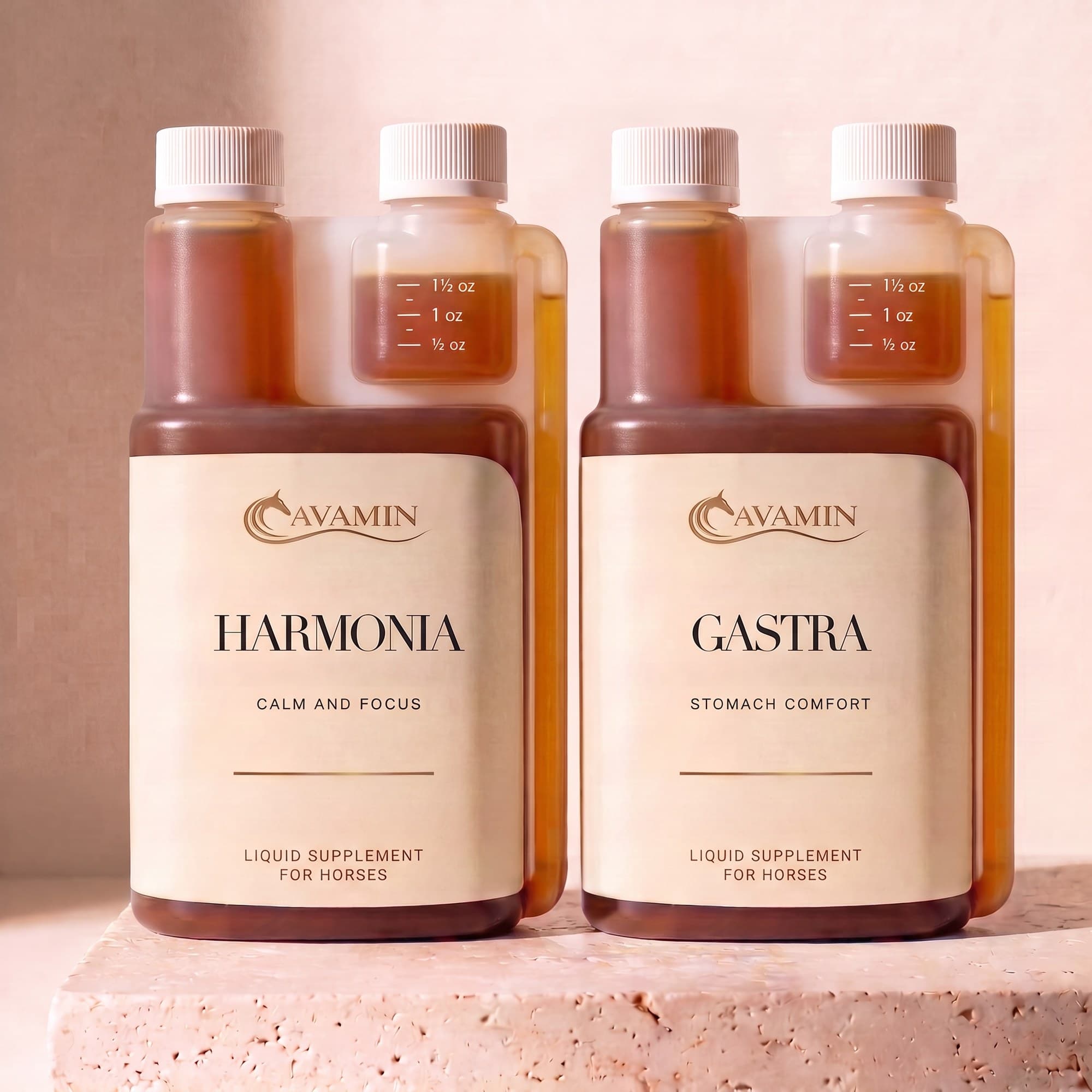 Eirene: Harmonia and Gastra, two 32 fl oz dosing bottles